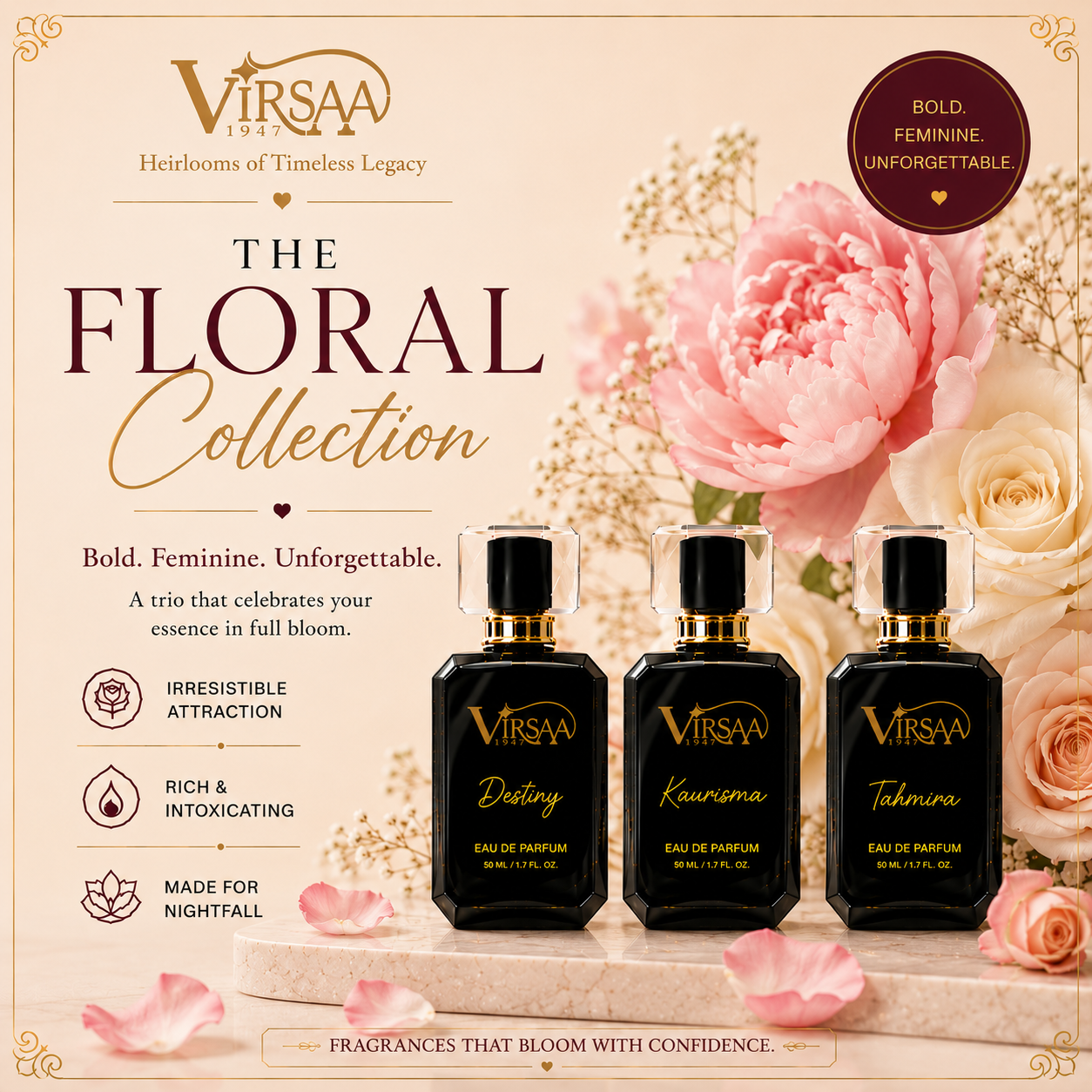 Floral Collection For Her | Luxury Floral Perfume Set | Virsaa 1947
