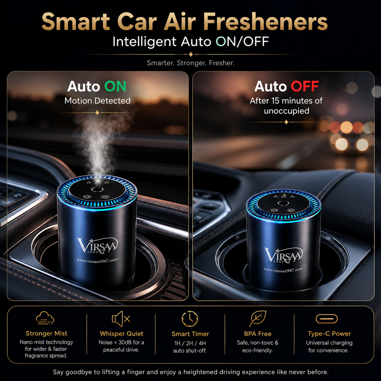 Smart Car & Home Aroma Diffuser | Luxury Scent & Starlight Edition